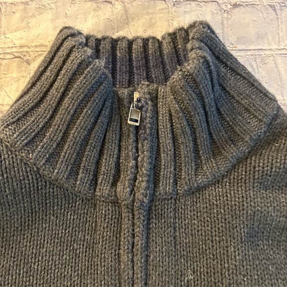 AMERICAN EAGLE OUTFITTERS MENS CHUNKY COTTON & WOOL FULL ZIP SWEATER SIZE LARGE - Picture 6 of 9